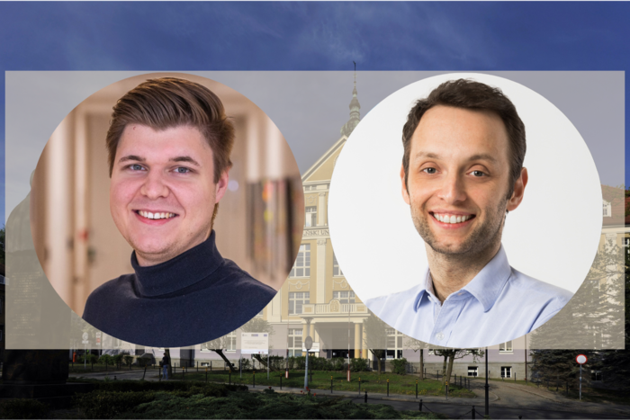 od lewej lek. Adrian Perdyan, dr hab. Jakub Mieczkowski, prof. uczelni