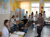 Członkowie koła kardiologicznego wraz z opiekunem dr. med. Marcinem Fijałkowskim w akcji