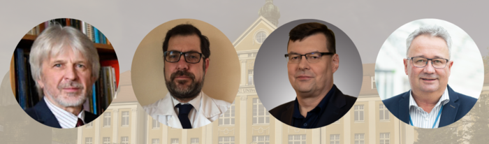 od lewej: prof. Bartłomiej Ciesielski, prof. Grzegorz Kozera, prof. Krzysztof Kuziemski, prof. Robert Sabiniewicz