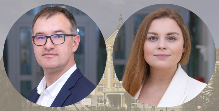 od lewej: dr hab. Łukasz Balwicki, prof. uczelni; Paulina Dera