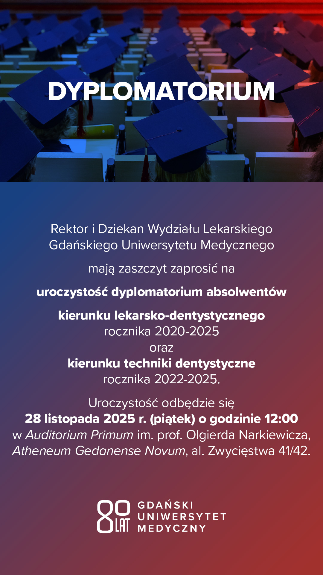 zaproszenie na dyplomatorium WL